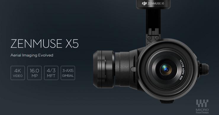 大疆发布新一代摄像神器，禅思X5微型4/3云台相机