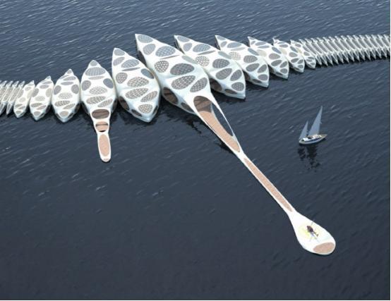 老外展示浮动酒店概念 能跟着洋流移动或变形