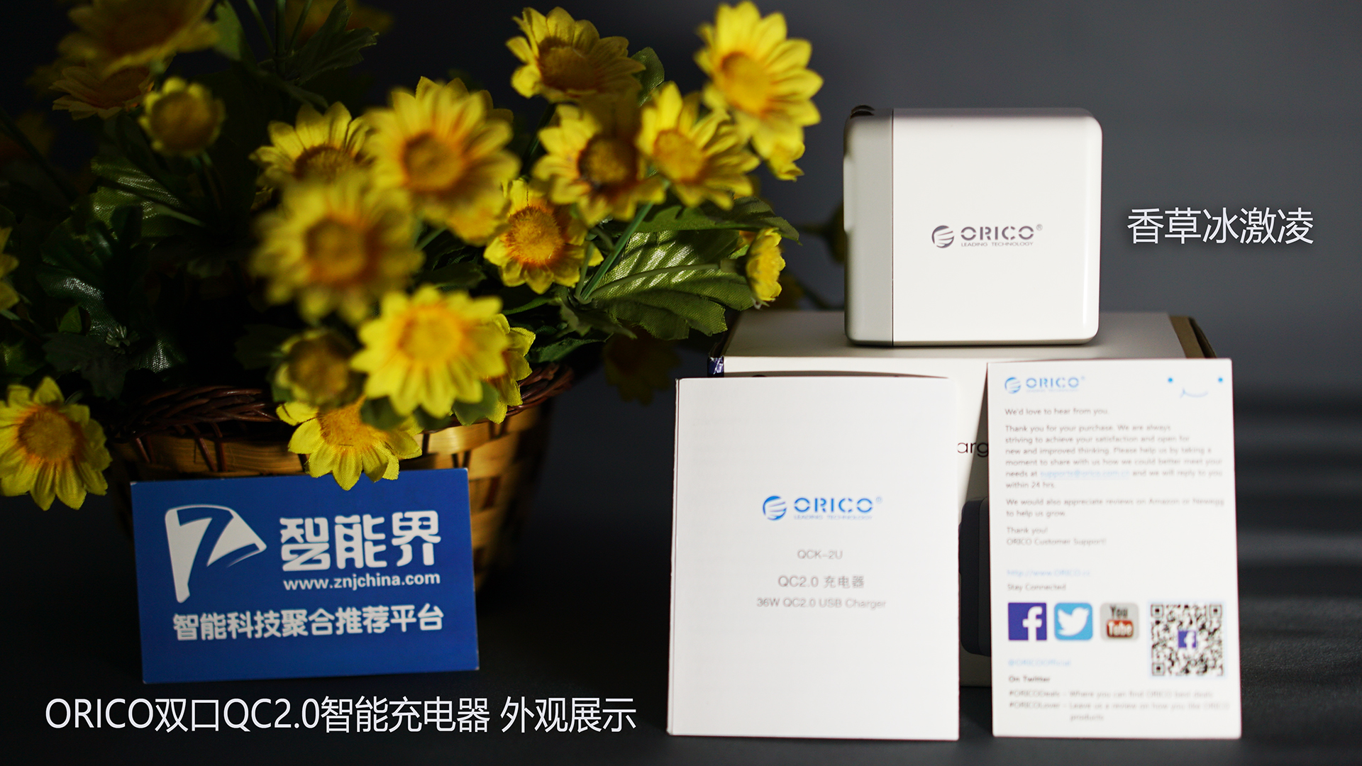 ORICO双口QC2.0智能充电器外观展示